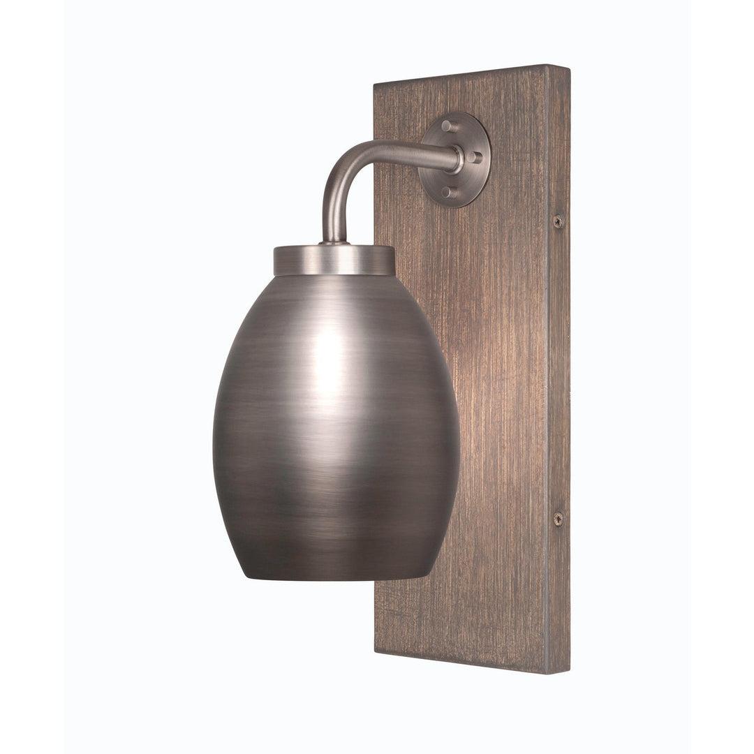 Toltec Oxbridge 1771-gpdw-426-gp Wall Sconce Light - Graphite & Painted Distressed Wood-look