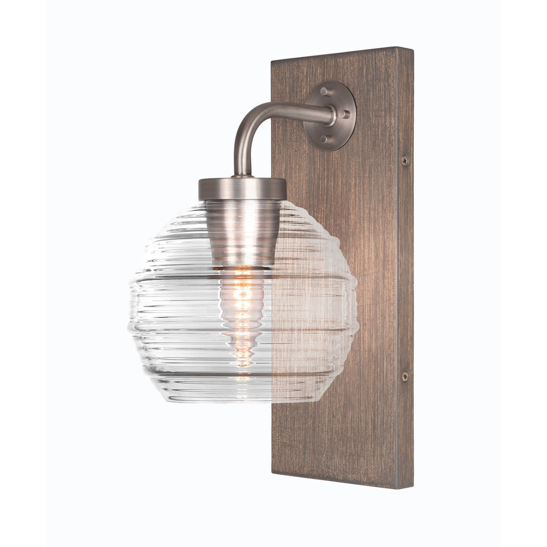 Toltec Oxbridge 1771-gpdw-5110 Wall Sconce Light - Graphite & Painted Distressed Wood-look