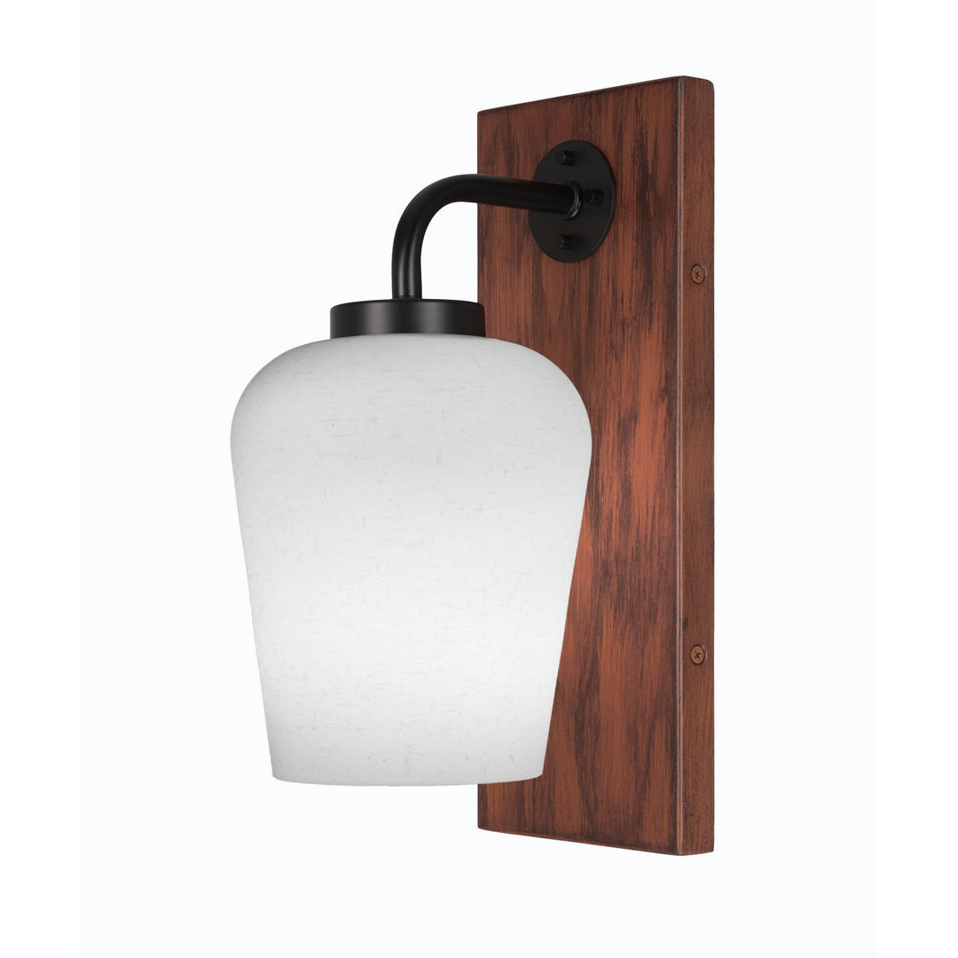 Toltec Oxbridge 1771-mbwg-211 Wall Sconce Light - Matte Black & Painted Wood-look