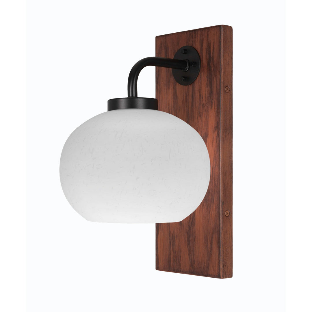 Toltec Oxbridge 1771-mbwg-212 Wall Sconce Light - Matte Black & Painted Wood-look