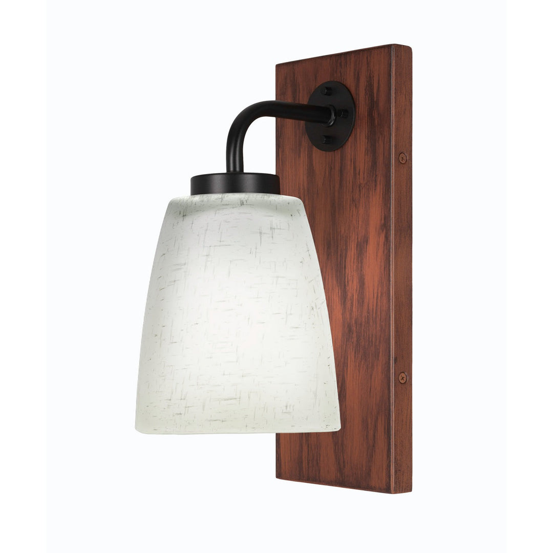 Toltec Oxbridge 1771-mbwg-460 Wall Sconce Light - Matte Black & Painted Wood-look