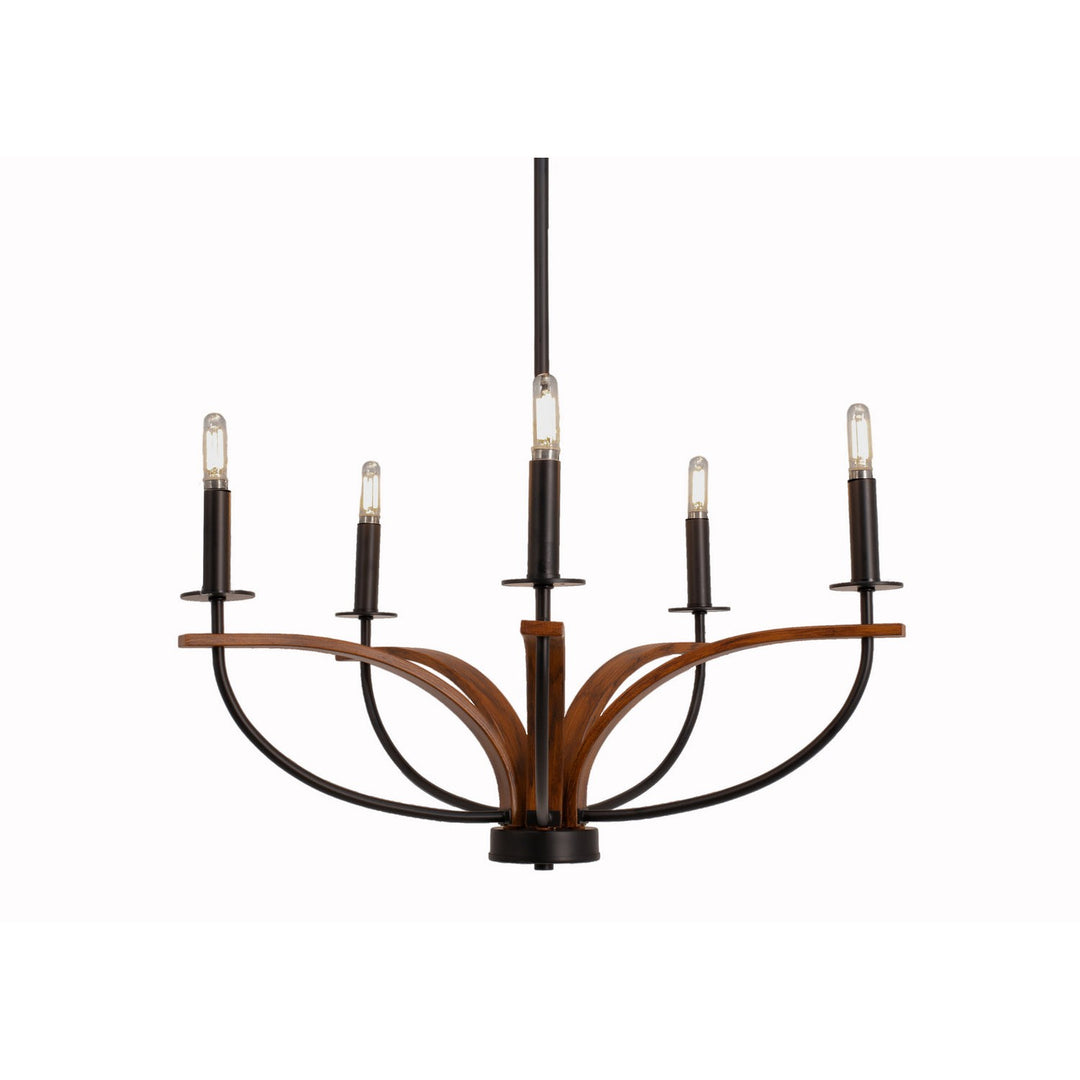 Toltec Monterey 2905-mbwg Chandelier Light - Matte Black & Painted Wood-look