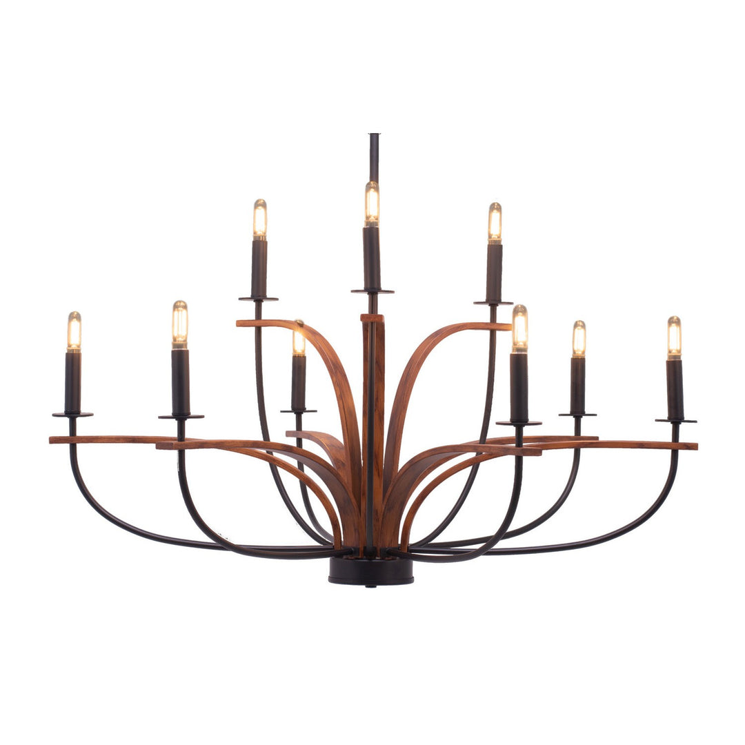 Toltec Monterey 2909-mbwg Chandelier Light - Matte Black & Painted Wood-look