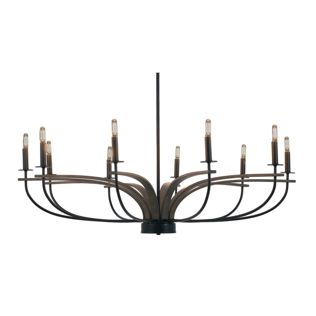 Toltec Monterey 2910-mbdw Chandelier Light - Matte Black & Painted Wood-look