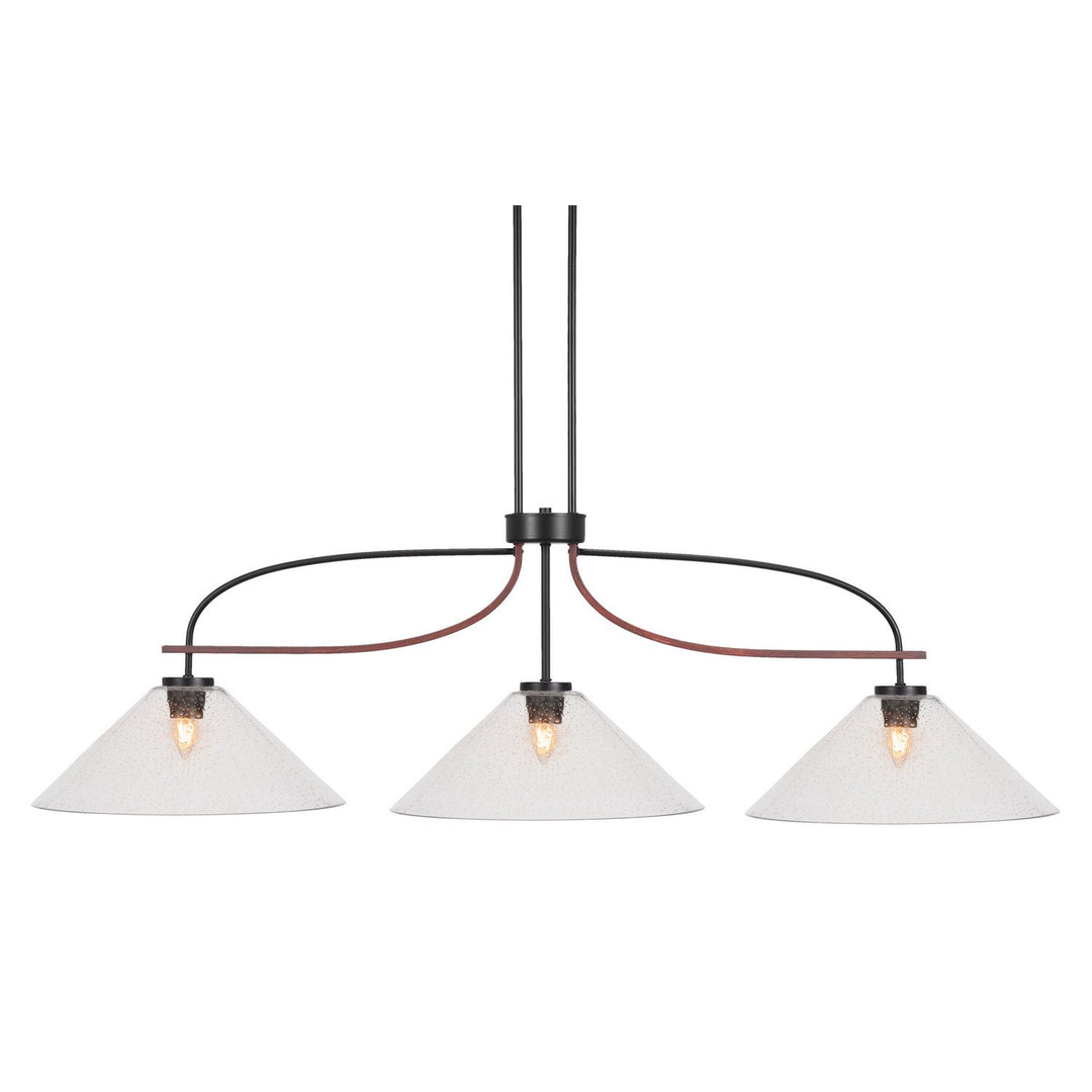 Toltec Monterey 2936-mbwg-308 Pendant Light - Matte Black & Painted Wood-look