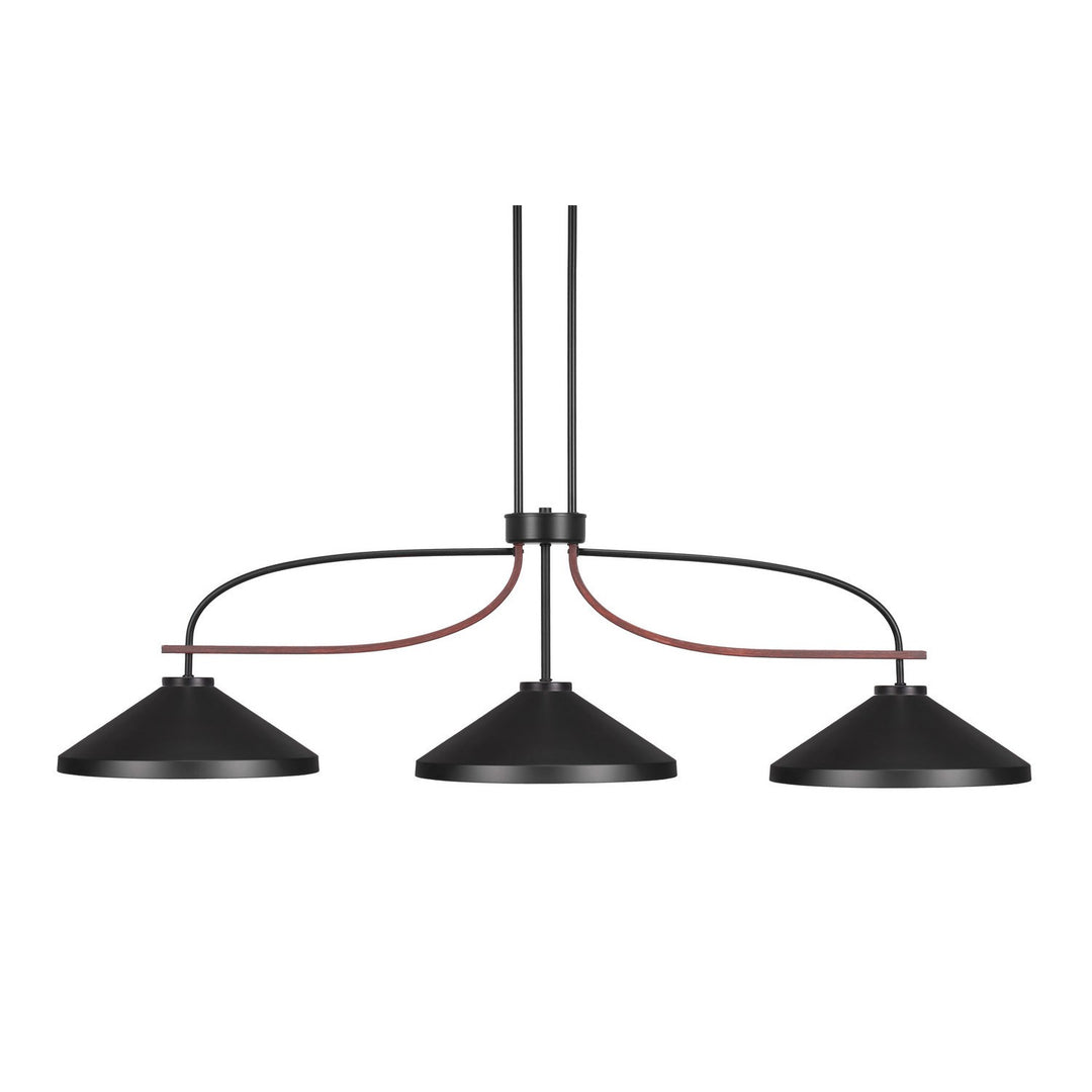 Toltec Monterey 2936-mbwg-424-mb Pendant Light - Matte Black & Painted Wood-look