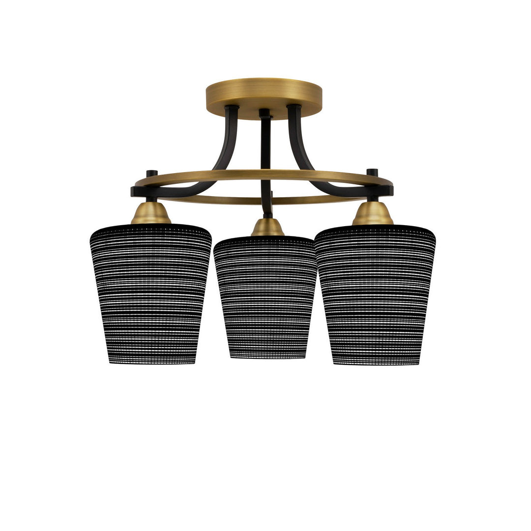 Toltec Paramount 3417-mbbr-4039 Ceiling Light - Matte Black & Brass