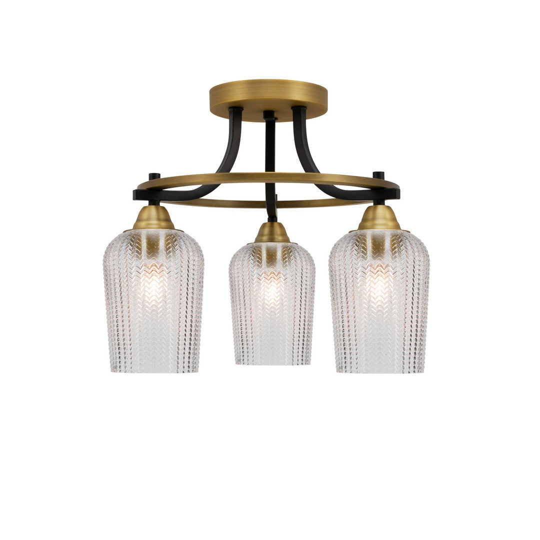 Toltec Paramount 3417-mbbr-4250 Ceiling Light - Matte Black & Brass