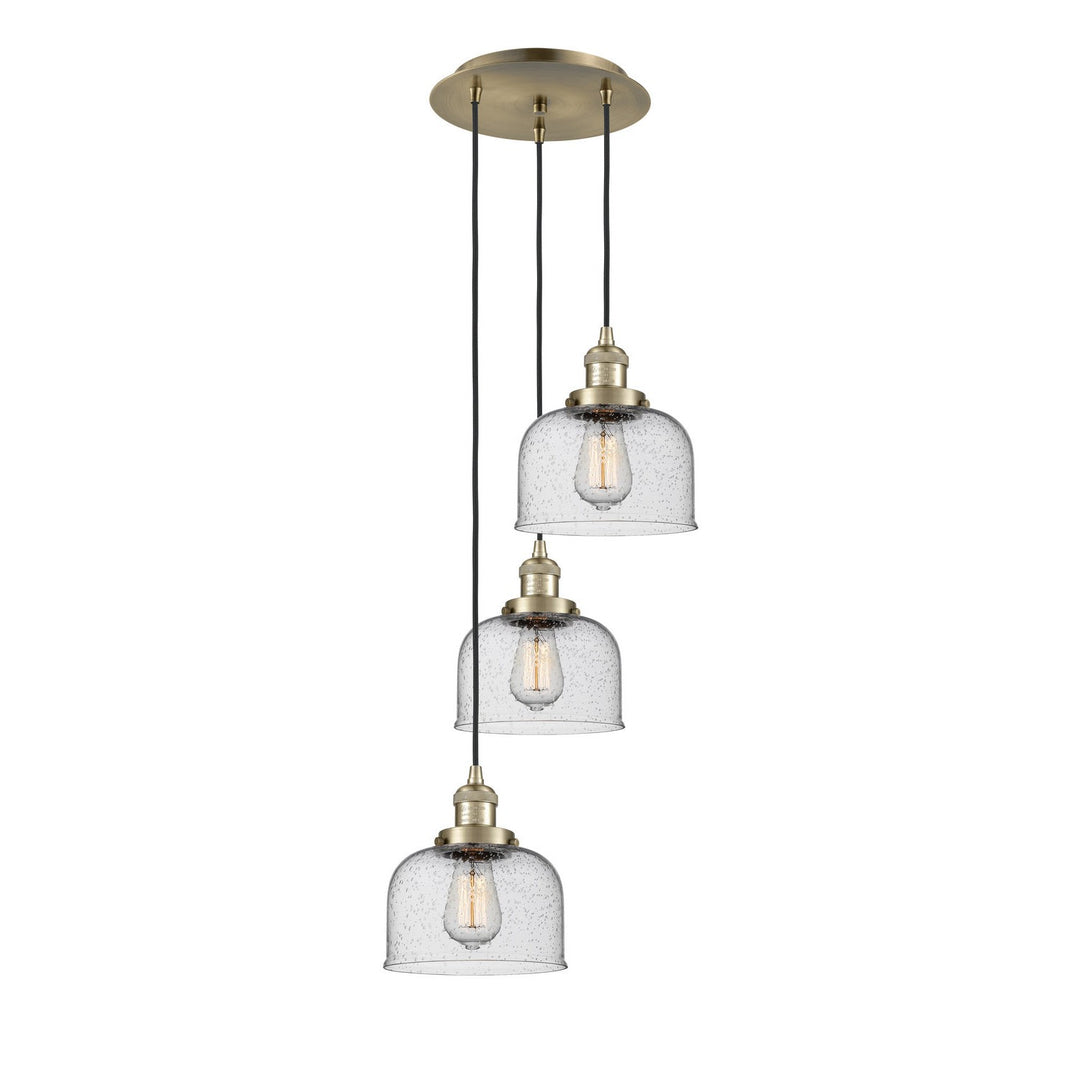 Innovations Franklin Restoration 113F-3P-AB-G74 Pendant Light - Antique Brass