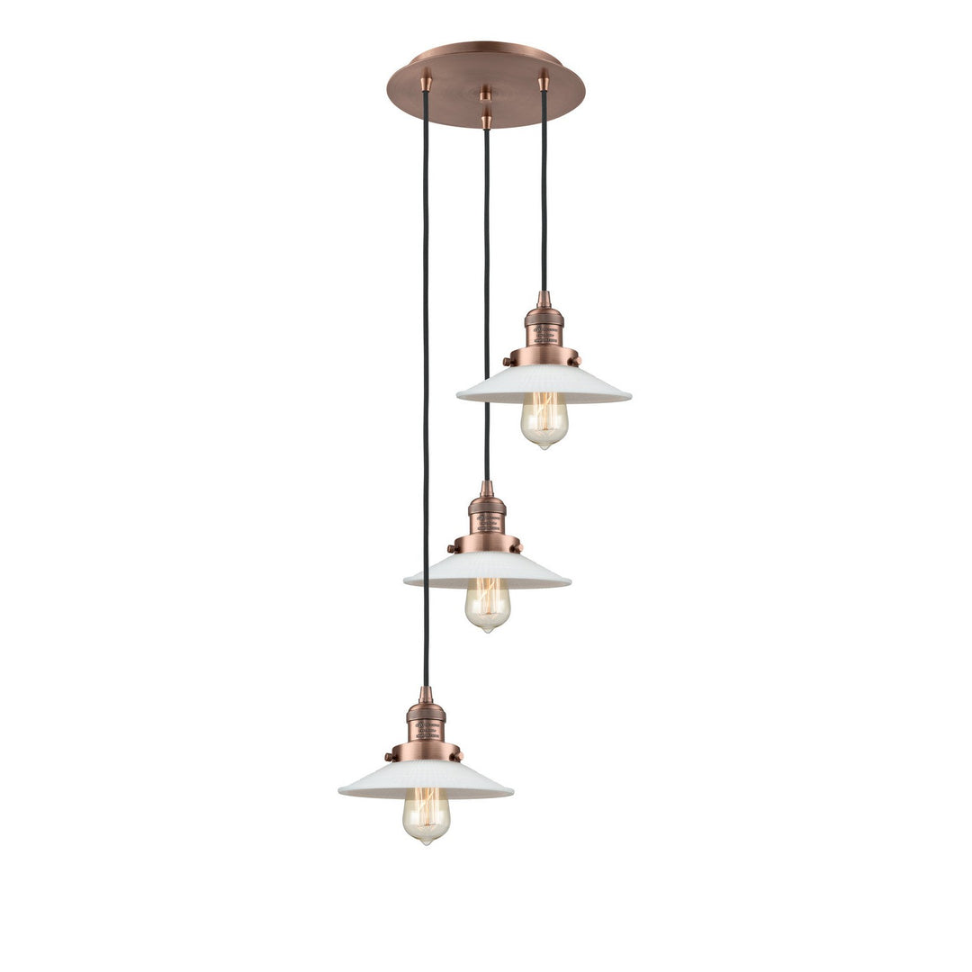 Innovations Franklin Restoration 113F-3P-AC-G1 Pendant Light - Antique Copper