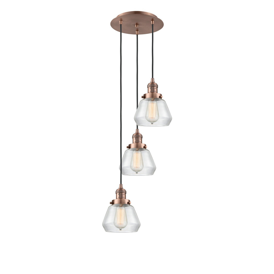 Innovations Franklin Restoration 113F-3P-AC-G172 Pendant Light - Antique Copper