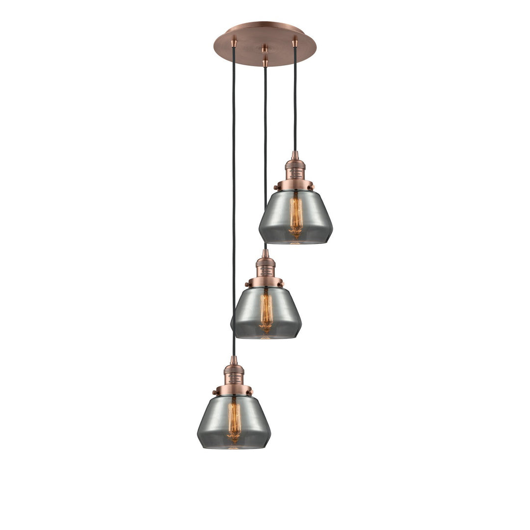 Innovations Franklin Restoration 113F-3P-AC-G173 Pendant Light - Antique Copper
