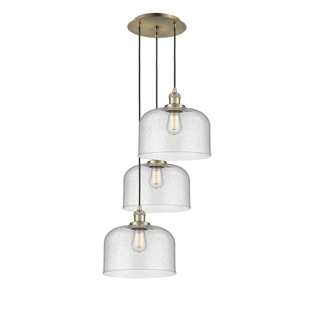 Innovations Franklin Restoration 113F-3P-AB-G74-L Pendant Light - Antique Brass