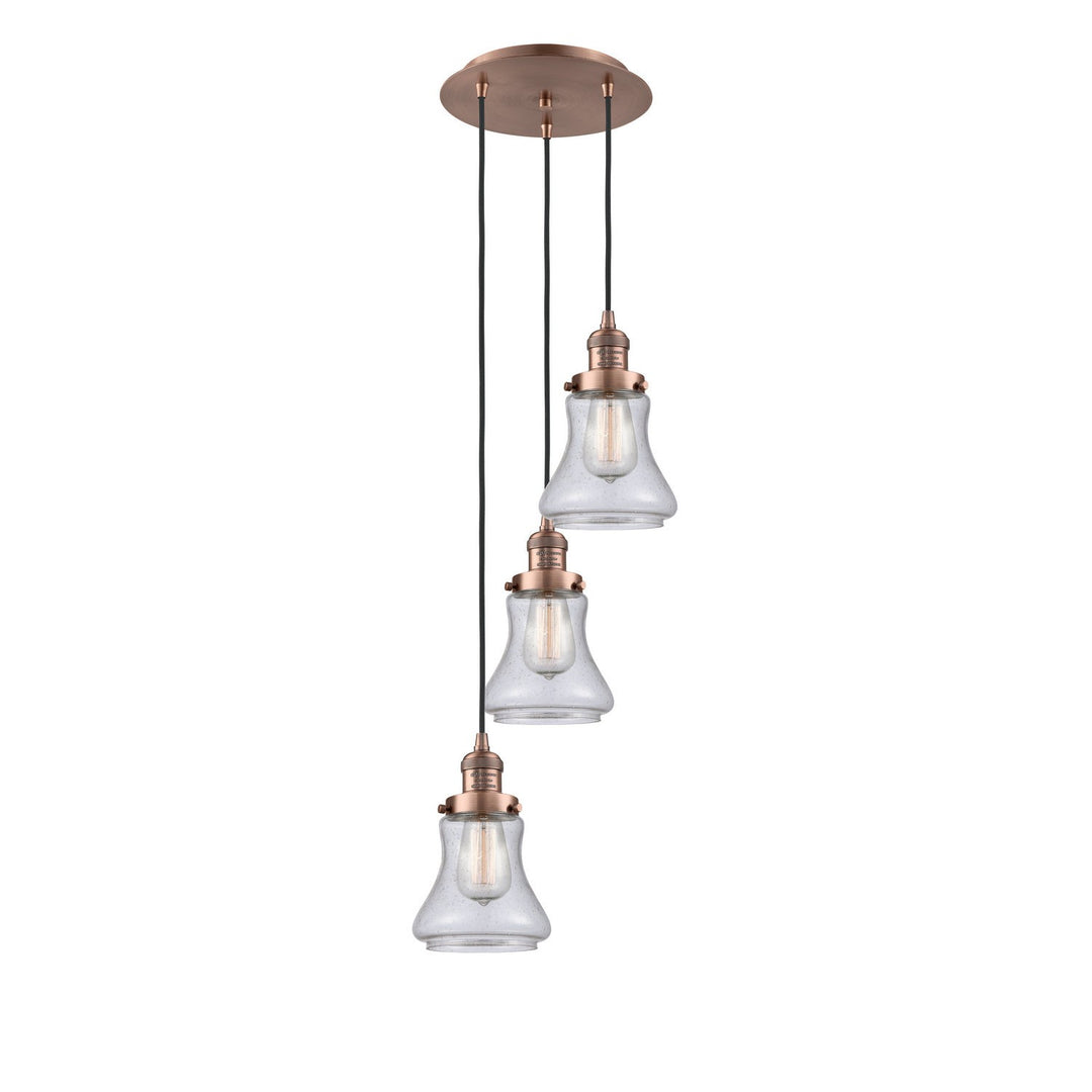 Innovations Franklin Restoration 113F-3P-AC-G194 Pendant Light - Antique Copper