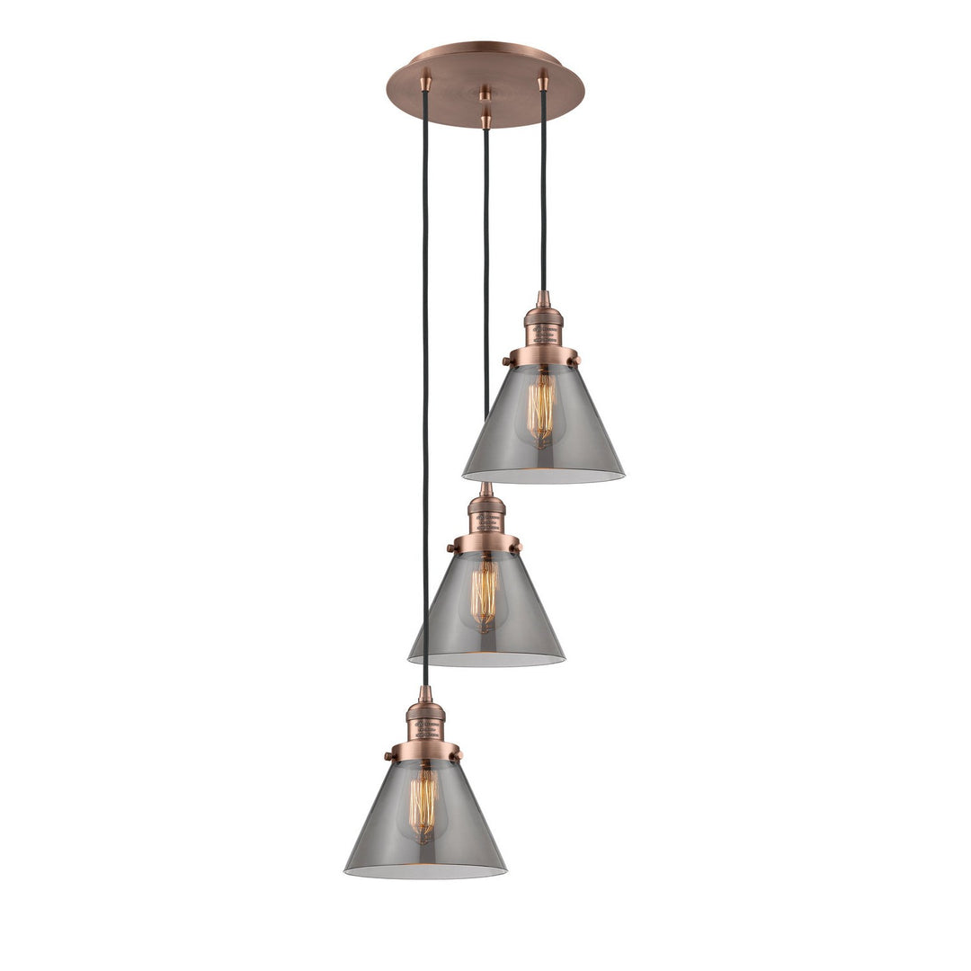 Innovations Franklin Restoration 113F-3P-AC-G43 Pendant Light - Antique Copper