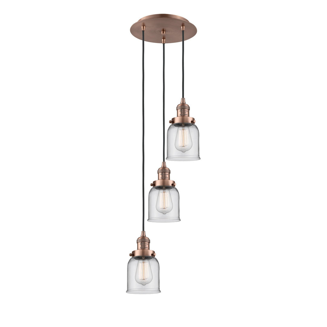 Innovations Franklin Restoration 113F-3P-AC-G52 Pendant Light - Antique Copper