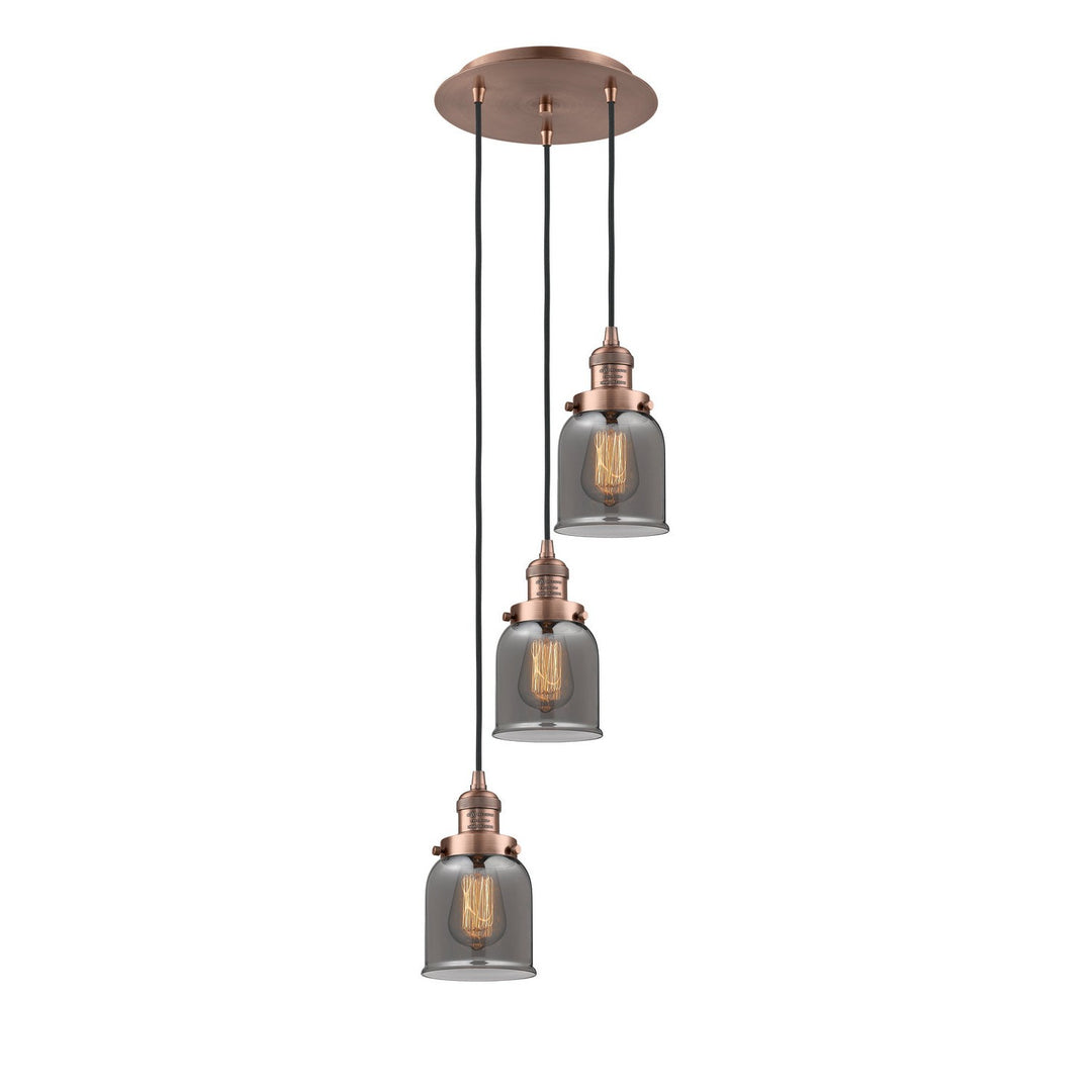 Innovations Franklin Restoration 113F-3P-AC-G53 Pendant Light - Antique Copper