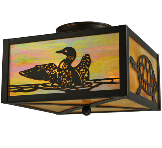 Meyda Tiffany Loons & Turtles 128407 Ceiling Light - Timeless Bronze