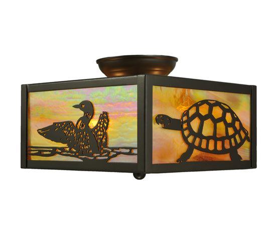 Meyda Tiffany Loons & Turtles 128407 Ceiling Light - Timeless Bronze