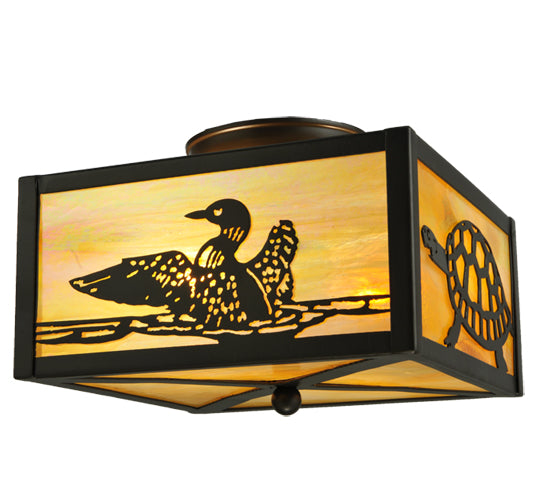 Meyda Tiffany Loons & Turtles 128407 Ceiling Light - Timeless Bronze