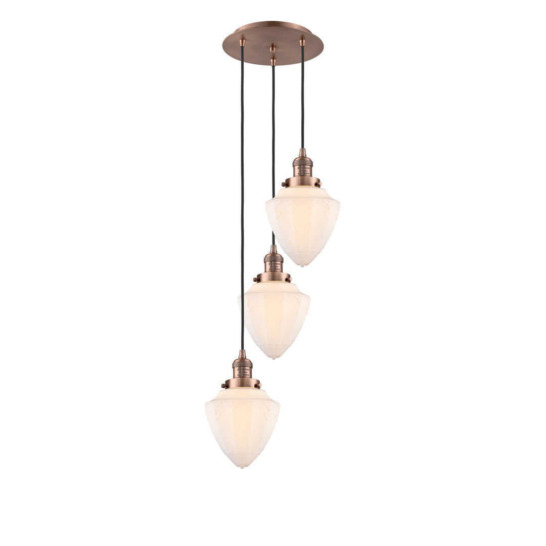 Innovations Franklin Restoration 113F-3P-AC-G661-7 Pendant Light - Antique Copper