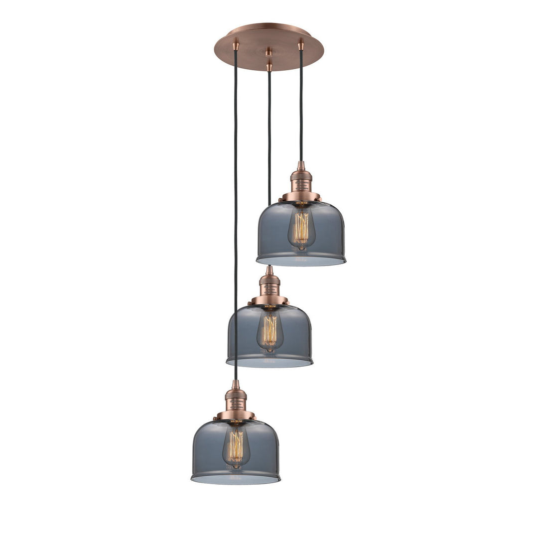 Innovations Franklin Restoration 113F-3P-AC-G73 Pendant Light - Antique Copper