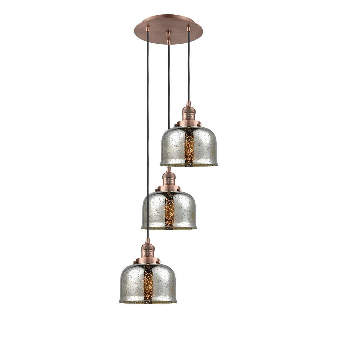 Innovations Franklin Restoration 113F-3P-AC-G78 Pendant Light - Antique Copper