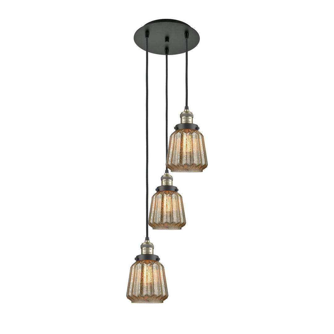 Innovations Franklin Restoration 113F-3P-BAB-G146 Pendant Light - Black Antique Brass