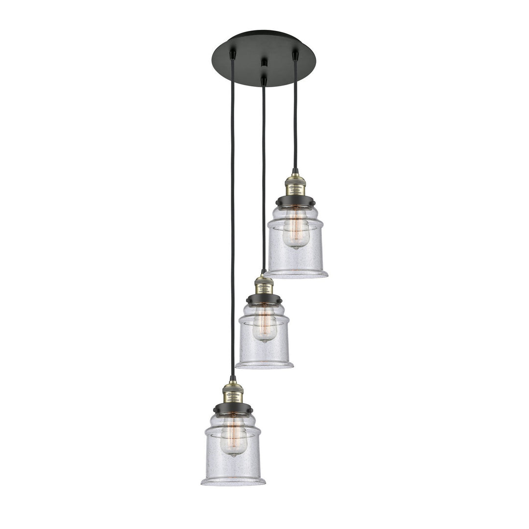 Innovations Franklin Restoration 113F-3P-BAB-G184 Pendant Light - Black Antique Brass