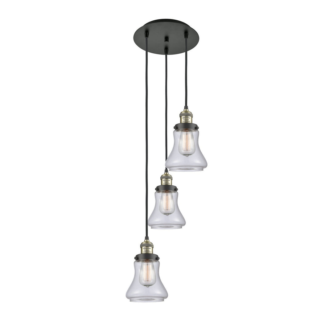 Innovations Franklin Restoration 113F-3P-BAB-G192 Pendant Light - Black Antique Brass
