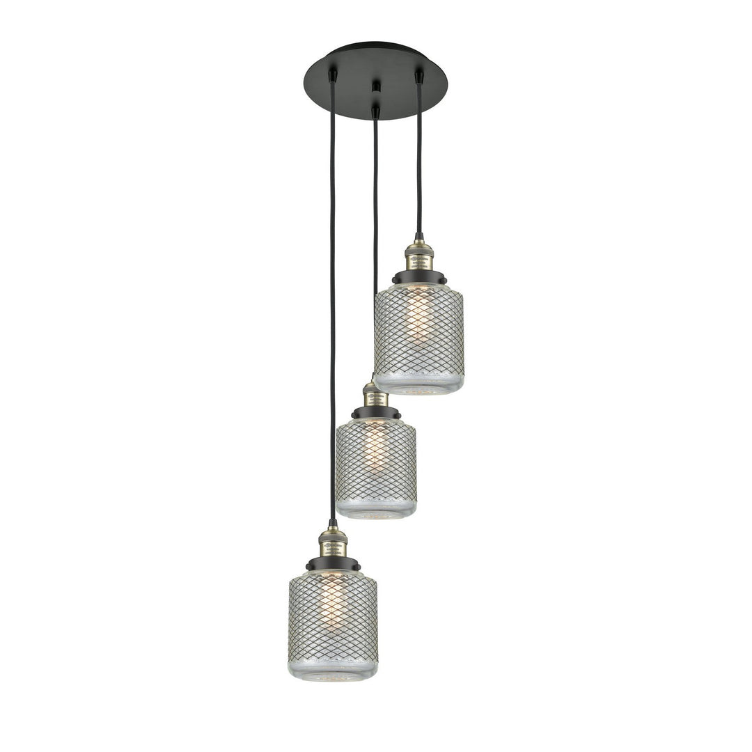Innovations Franklin Restoration 113F-3P-BAB-G262 Pendant Light - Black Antique Brass