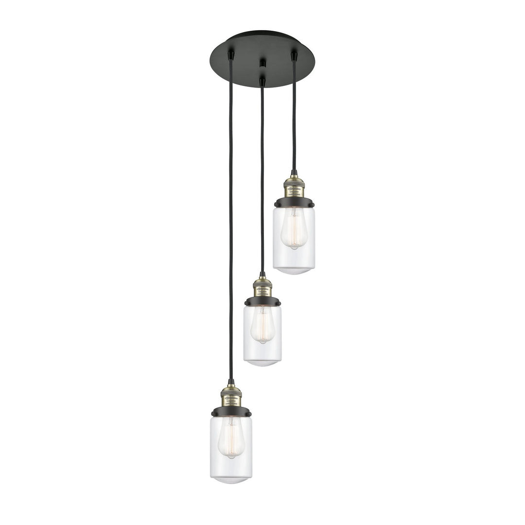 Innovations Franklin Restoration 113F-3P-BAB-G312 Pendant Light - Black Antique Brass