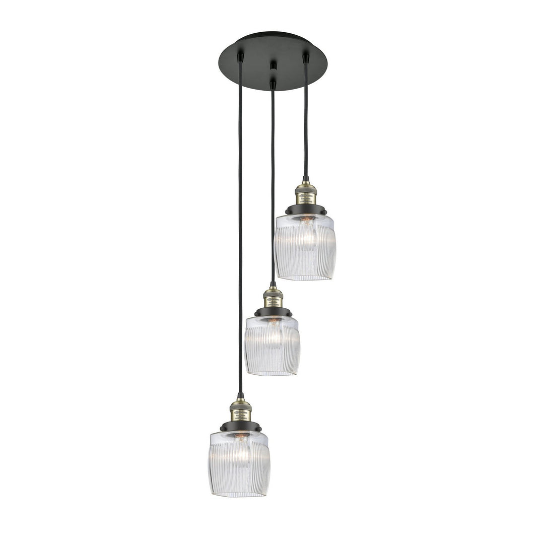 Innovations Franklin Restoration 113F-3P-BAB-G302 Pendant Light - Black Antique Brass