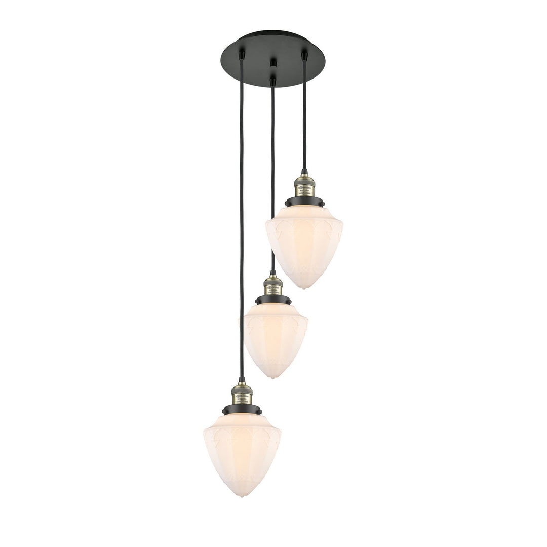 Innovations Franklin Restoration 113F-3P-BAB-G661-7 Pendant Light - Black Antique Brass