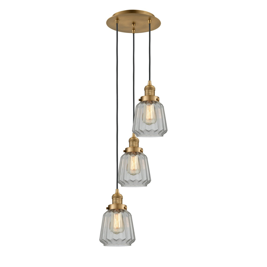 Innovations Franklin Restoration 113F-3P-BB-G142 Pendant Light - Brushed Brass