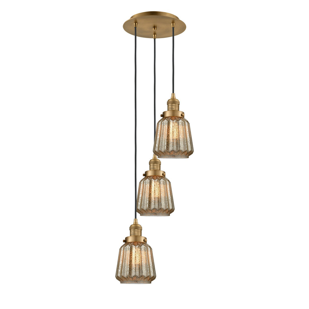 Innovations Franklin Restoration 113F-3P-BB-G146 Pendant Light - Brushed Brass