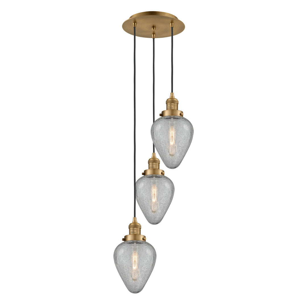 Innovations Franklin Restoration 113F-3P-BB-G165 Pendant Light - Brushed Brass