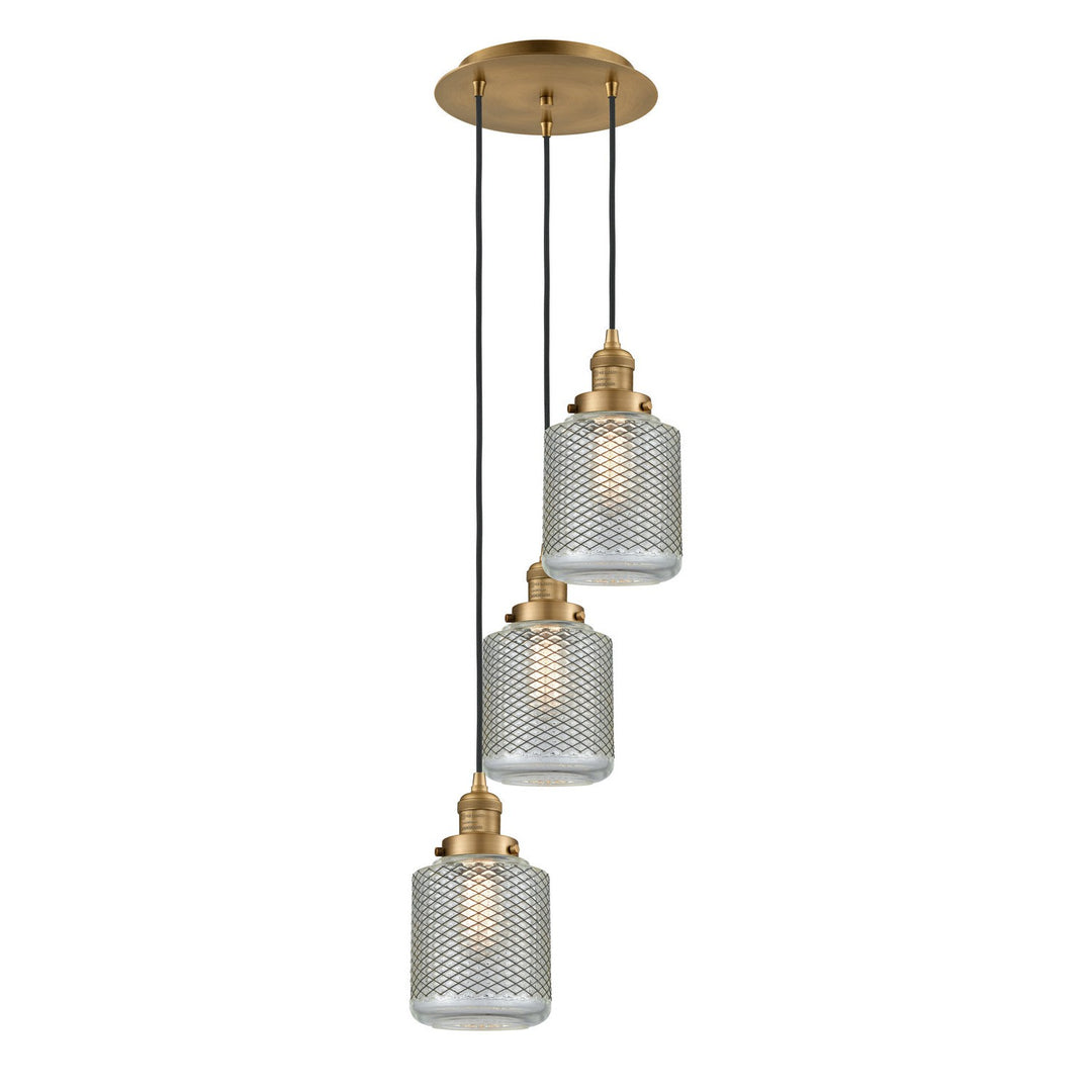 Innovations Franklin Restoration 113F-3P-BB-G262 Pendant Light - Brushed Brass