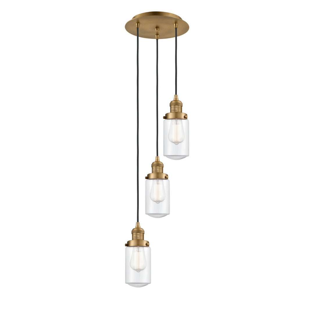 Innovations Franklin Restoration 113F-3P-BB-G312 Pendant Light - Brushed Brass