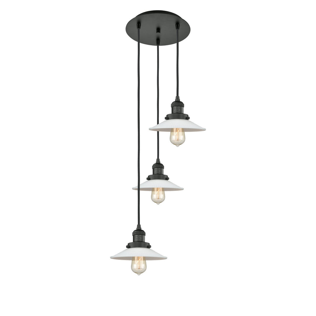 Innovations Franklin Restoration 113F-3P-BK-G1 Pendant Light - Matte Black