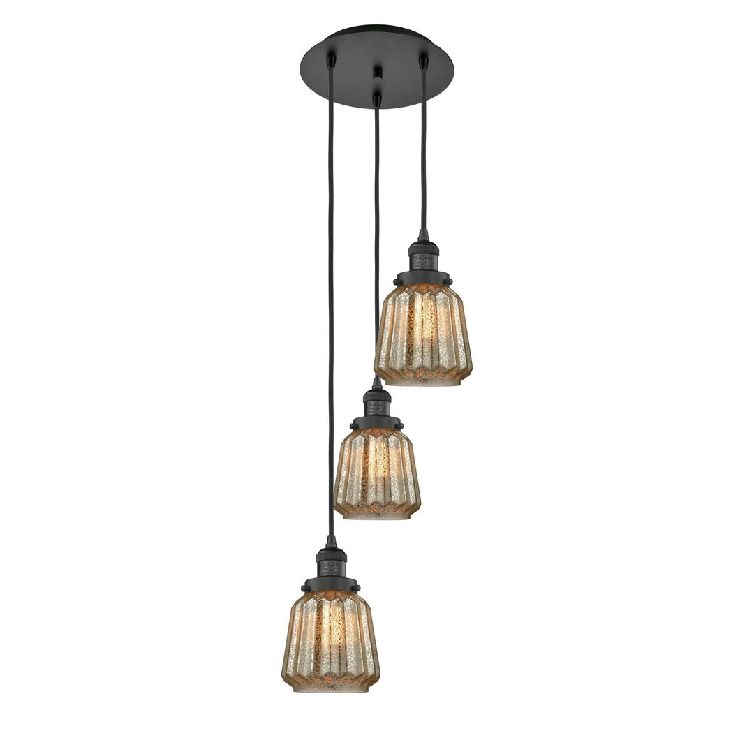 Innovations Franklin Restoration 113F-3P-BK-G146 Pendant Light - Matte Black