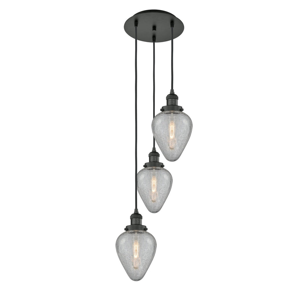Innovations Franklin Restoration 113F-3P-BK-G165 Pendant Light - Matte Black