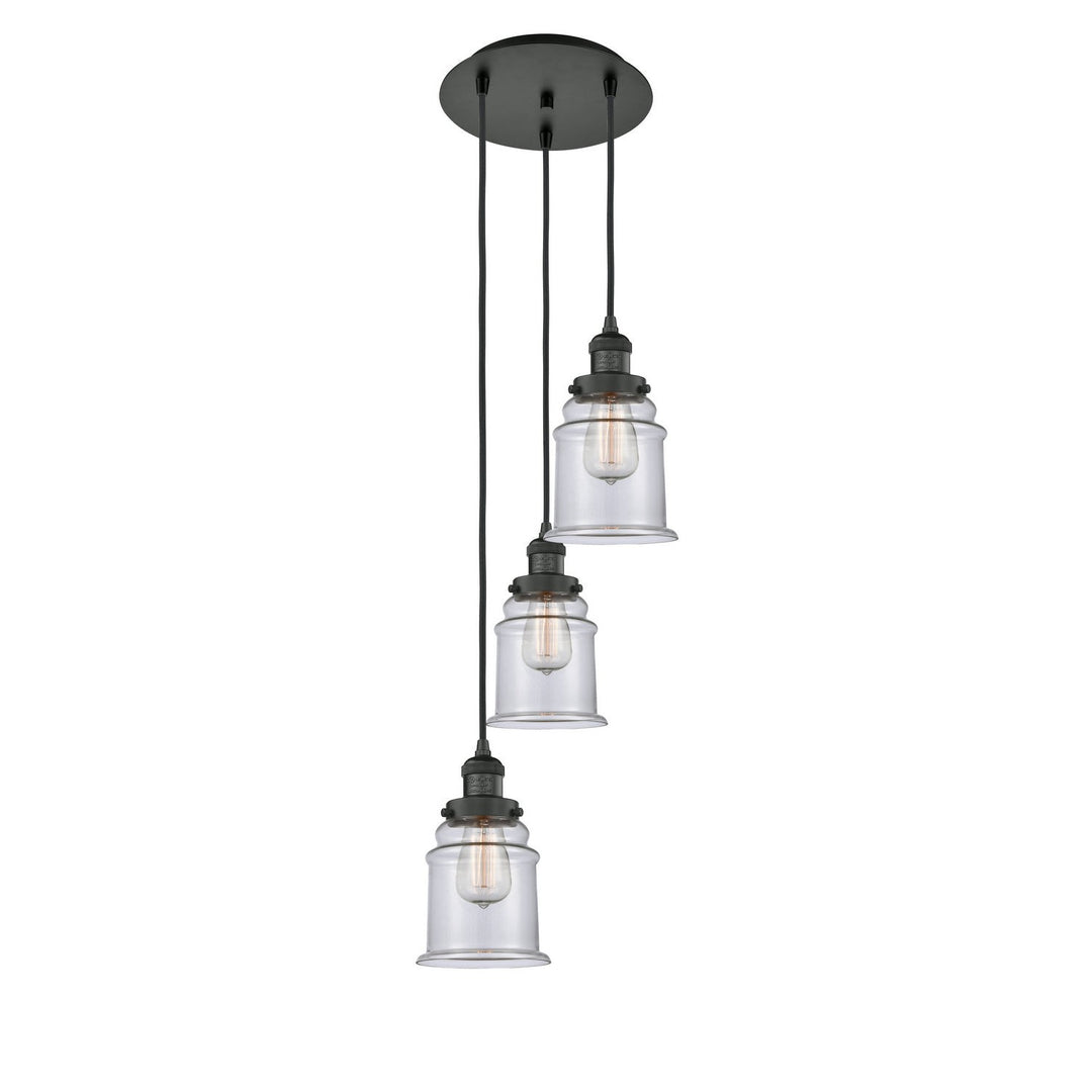 Innovations Franklin Restoration 113F-3P-BK-G182 Pendant Light - Matte Black