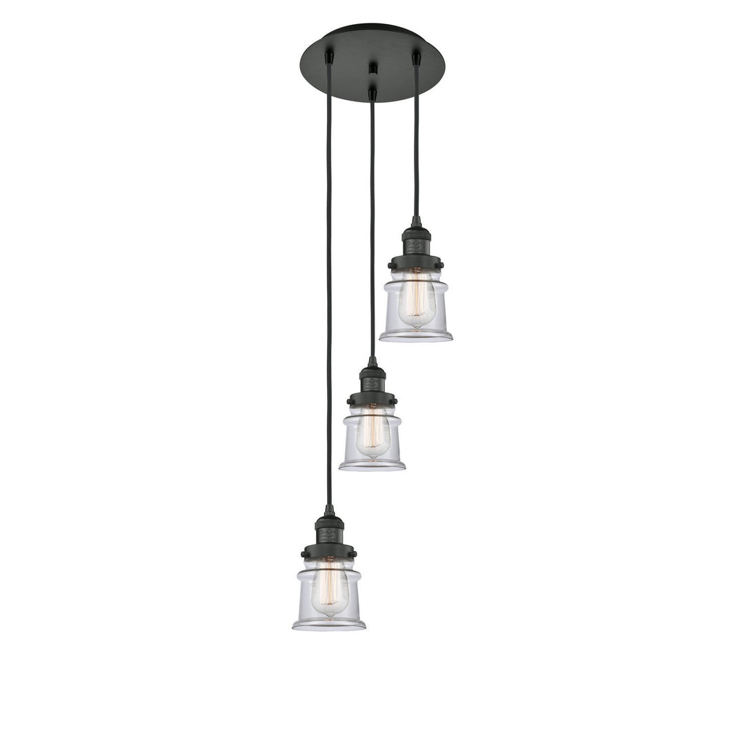 Innovations Franklin Restoration 113F-3P-BK-G182S Pendant Light - Matte Black