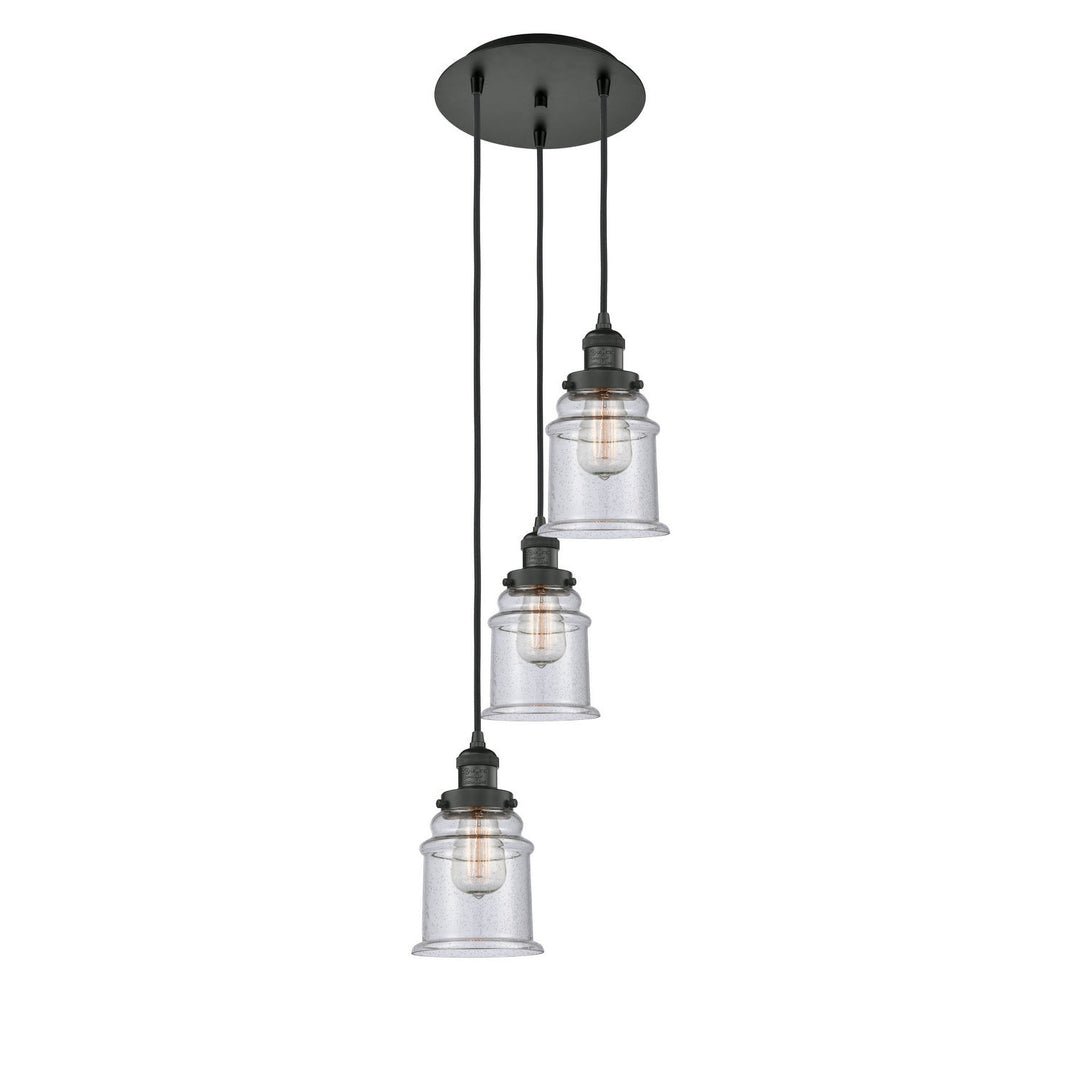 Innovations Franklin Restoration 113F-3P-BK-G184 Pendant Light - Matte Black