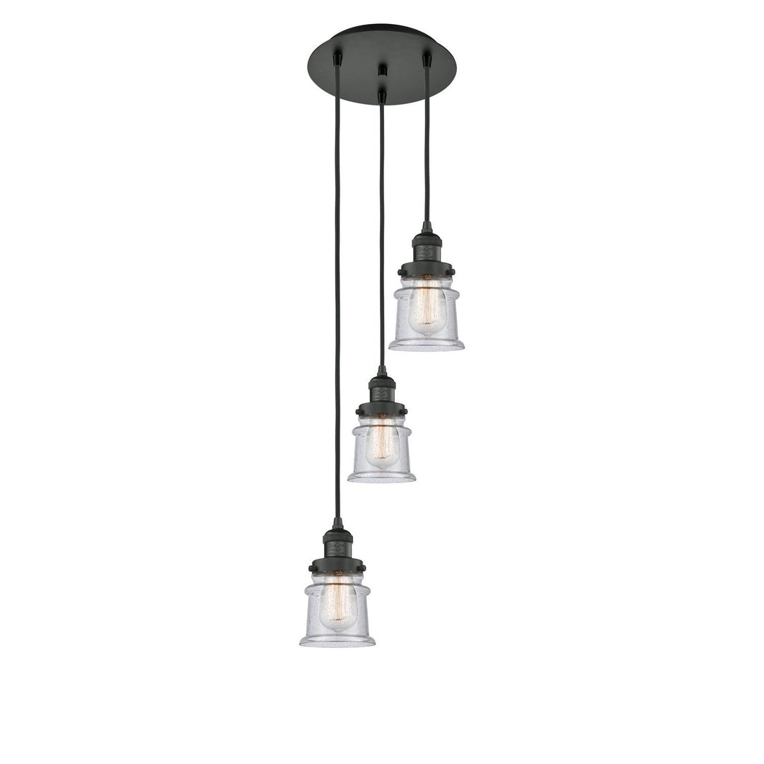 Innovations Franklin Restoration 113F-3P-BK-G184S Pendant Light - Matte Black