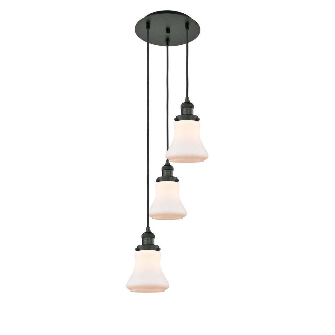 Innovations Franklin Restoration 113F-3P-BK-G191 Pendant Light - Matte Black