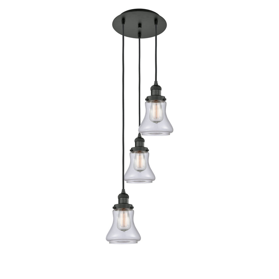 Innovations Franklin Restoration 113F-3P-BK-G192 Pendant Light - Matte Black
