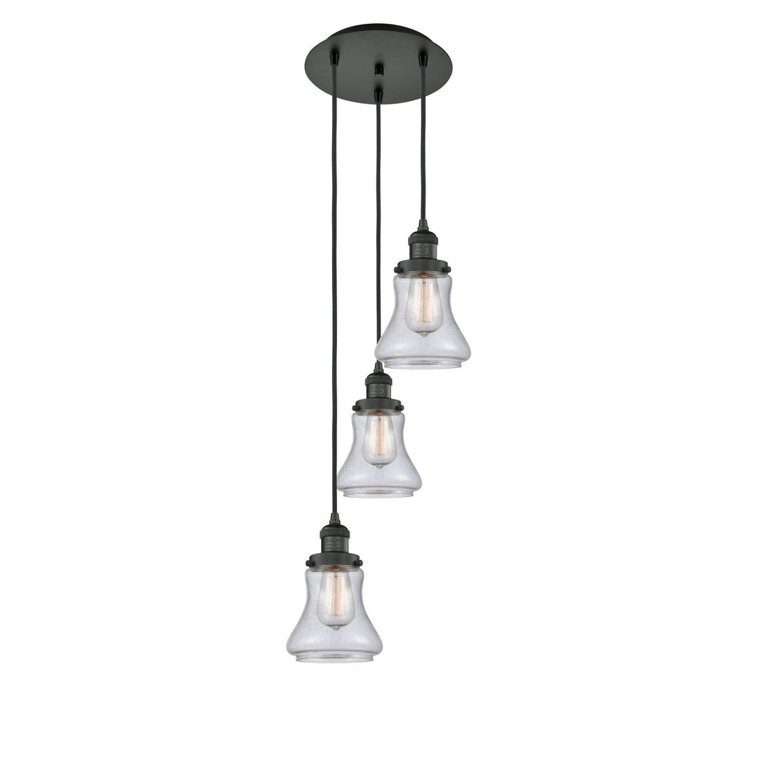 Innovations Franklin Restoration 113F-3P-BK-G194 Pendant Light - Matte Black