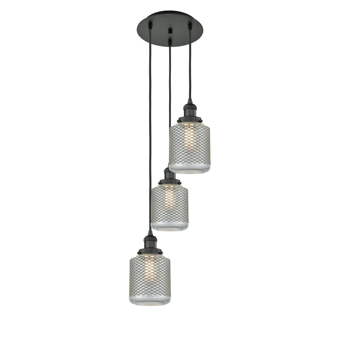 Innovations Franklin Restoration 113F-3P-BK-G262 Pendant Light - Matte Black